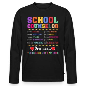 Conseiller scolaire Conseiller scolaire - T-shirt manches longues Premium bio Homme - noir - Devant - Nico (187cm)