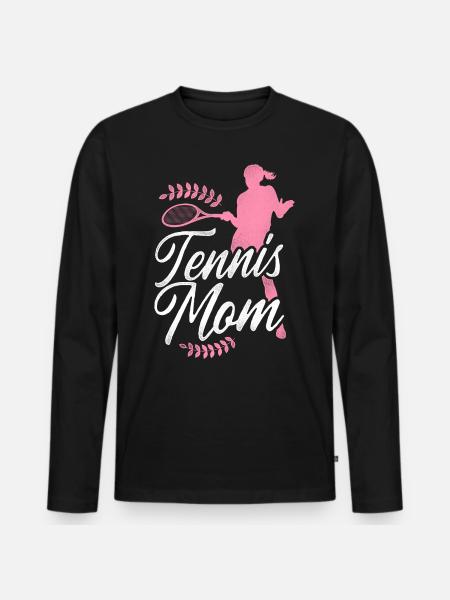 Funny Tennis Player Racket Mom - Men's Premium Organic Long Sleeve Shirt - black