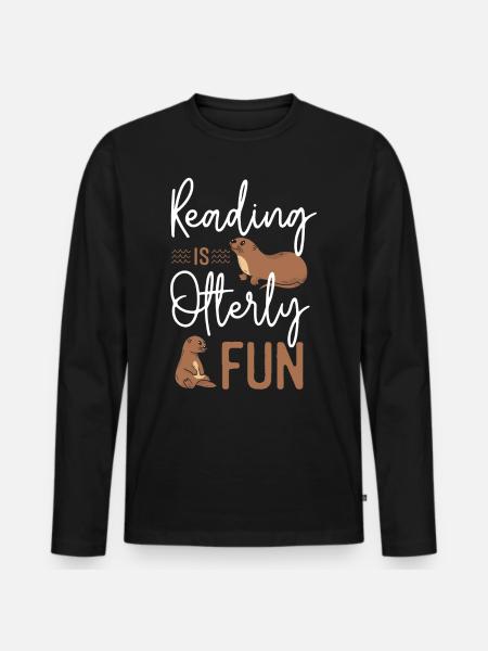 Otter Reading Teacher Literature - Men's Premium Organic Long Sleeve Shirt - black