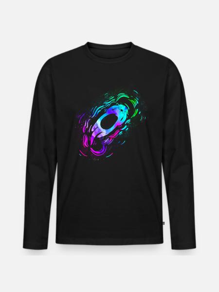 Otter Watercolor - Männer Premium Bio Langarmshirt - Schwarz