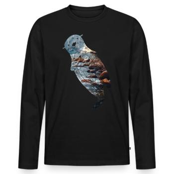Otter River - Men's Premium Organic Long Sleeve Shirt - black - Front - Nico (187cm)
