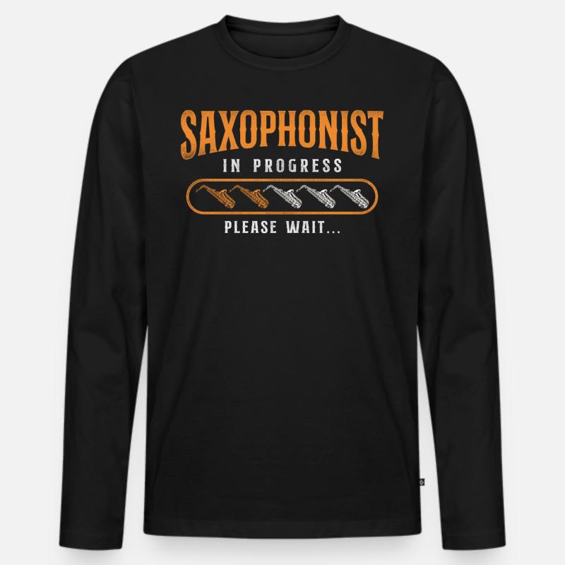 Saxophone Saxophonist In Progress - Männer Premium Bio Langarmshirt - Schwarz
