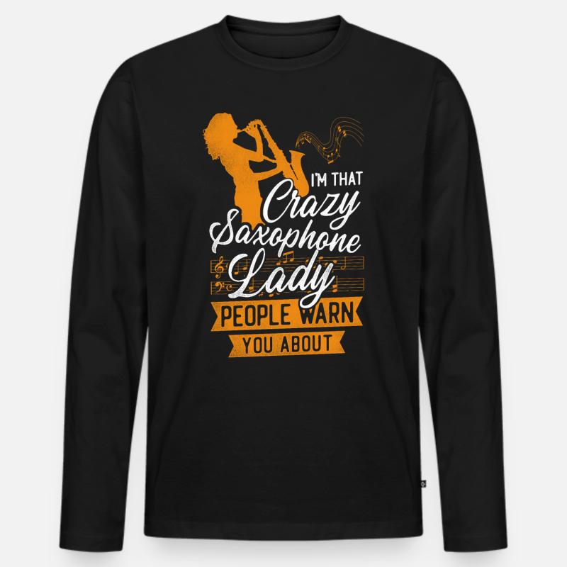 Saxophone I'm That Crazy Saxophone - Männer Premium Bio Langarmshirt - Schwarz