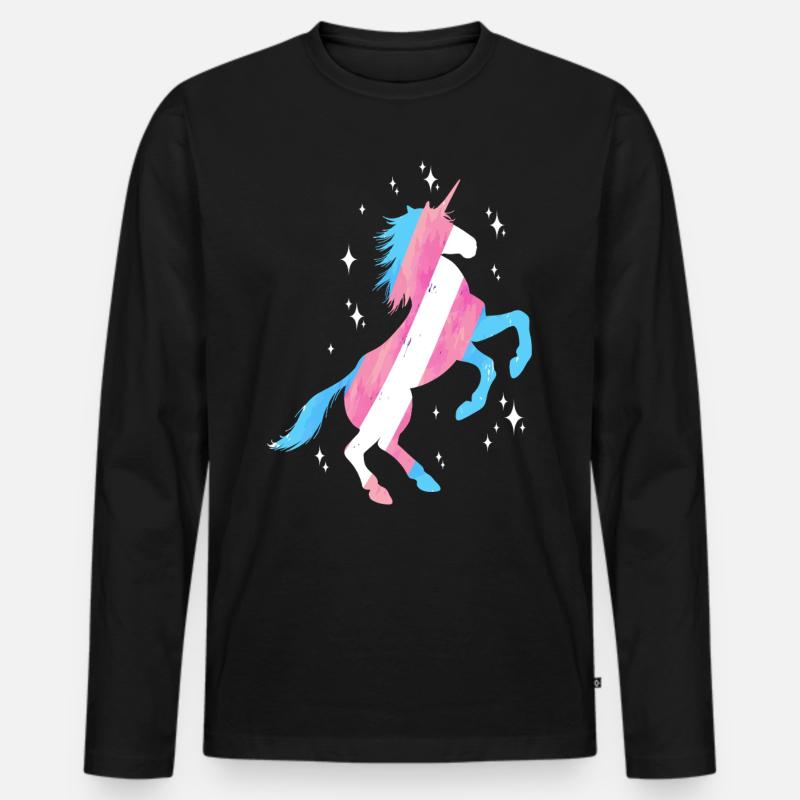 Transgender Trans LGBT Pride - Männer Premium Bio Langarmshirt - Schwarz