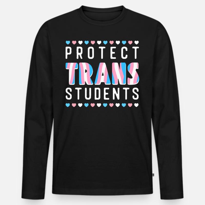 Transgender Trans LGBT Pride - Männer Premium Bio Langarmshirt - Schwarz