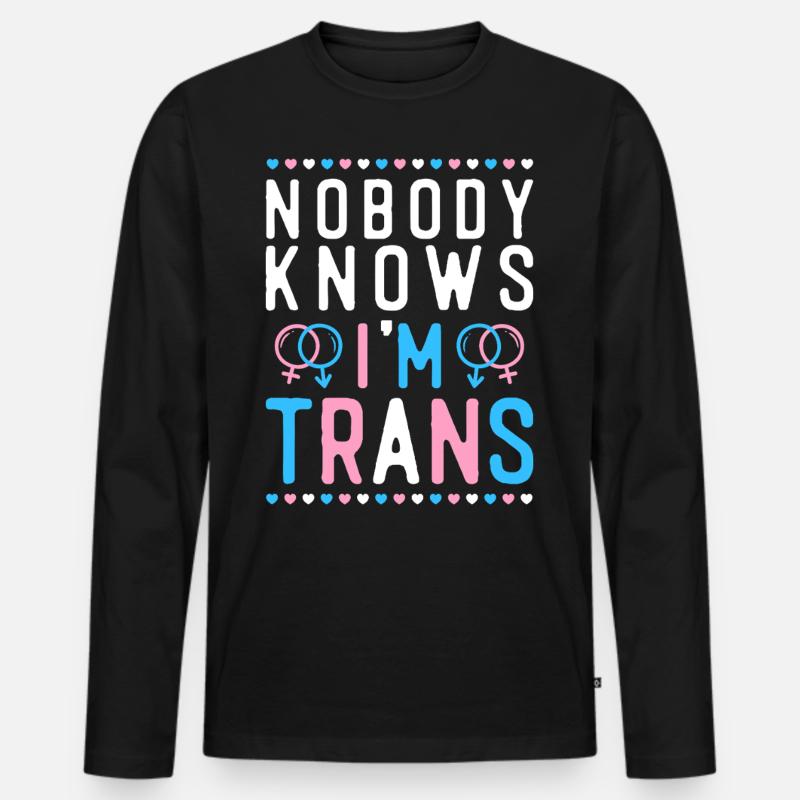 Transgender Trans LGBT Pride - Männer Premium Bio Langarmshirt - Schwarz