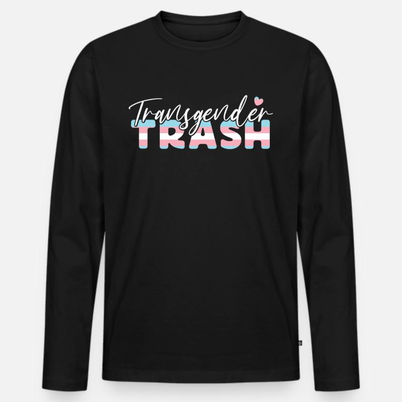 Transgender Trans LGBT Pride - Männer Premium Bio Langarmshirt - Schwarz