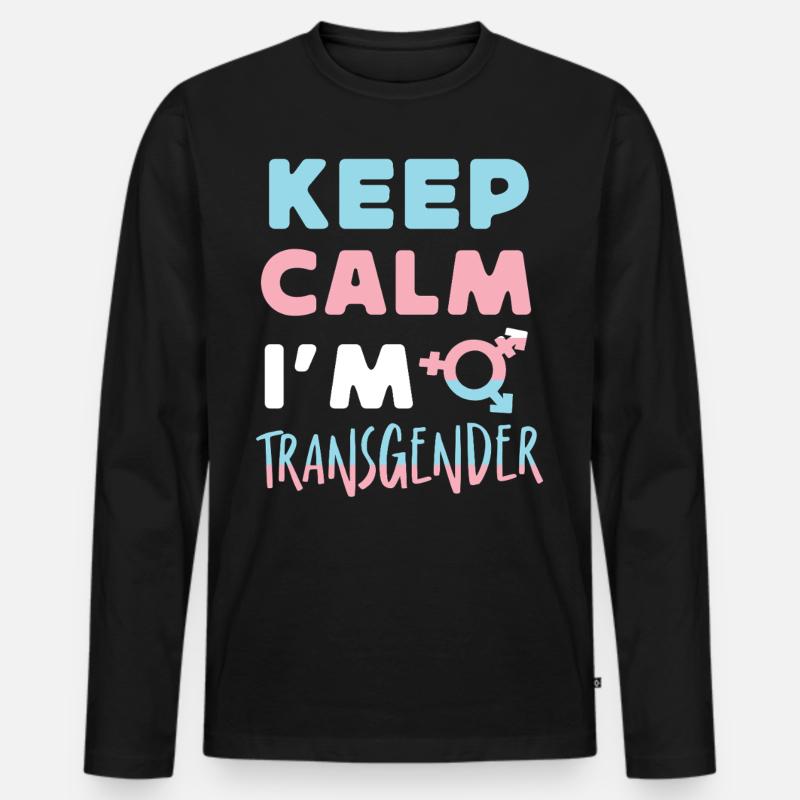 Transgender Trans LGBT Pride - Männer Premium Bio Langarmshirt - Schwarz