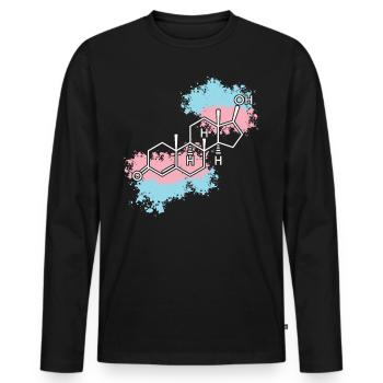 Fierté LGBT transgenre - T-shirt manches longues Premium bio Homme - noir - Devant - Nico (187cm)