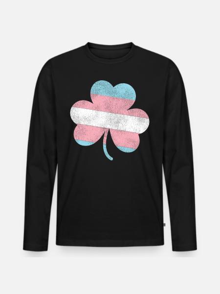Transgender Trans LGBT Pride - Men's Premium Organic Long Sleeve Shirt - black