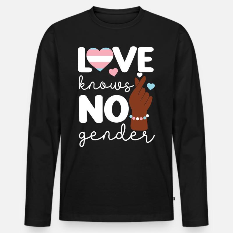Transgender Trans LGBT Pride - Männer Premium Bio Langarmshirt - Schwarz