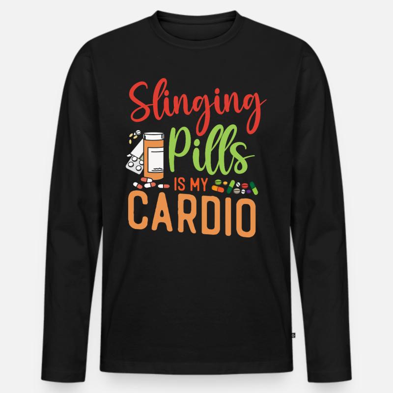 Pharmacy Tech Technician - Men's Premium Organic Long Sleeve Shirt - black