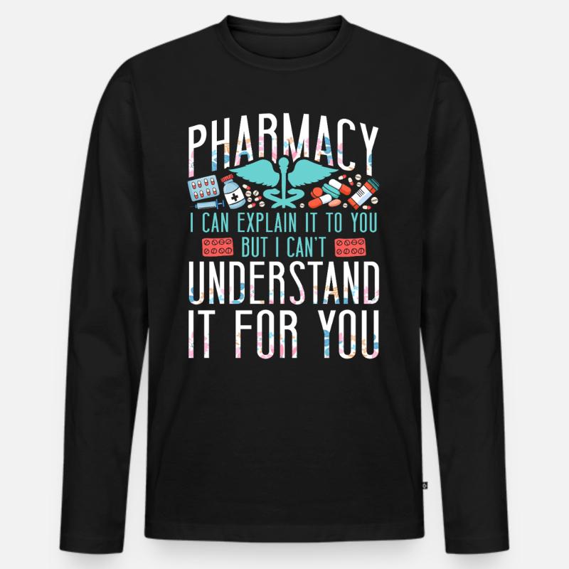 Pharmacy Tech Technician - Men's Premium Organic Long Sleeve Shirt - black