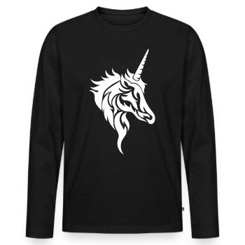Cool unicorn - Men's Premium Organic Long Sleeve Shirt - black - Front - Nico (187cm)