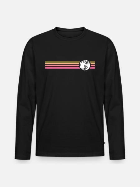 Retro petanque ball - Men's Premium Organic Long Sleeve Shirt - black