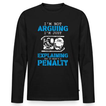Eishockey - Männer Premium Bio Langarmshirt - Schwarz - Vorne - Nico (187cm)