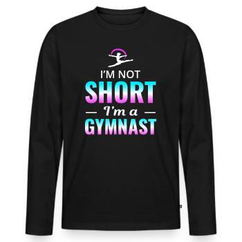Gymnastique Gymnaste Trampoline Tumbling Acrobaties - T-shirt manches longues Premium bio Homme - noir - Devant - Nico (187cm)