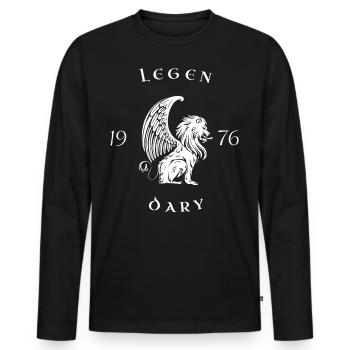Legendary since 1976 - Men's Premium Organic Long Sleeve Shirt - black - Front - Nico (187cm)