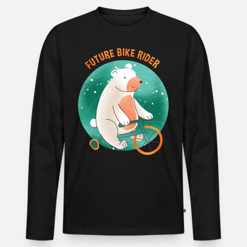 Geschenk Baby Eisbär - Männer Premium Bio Langarmshirt - Schwarz