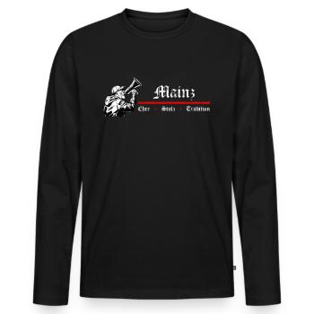 Mainz Ehre Stolz Tradition Fussball Design - Männer Premium Bio Langarmshirt - Schwarz - Vorne - Nico (187cm)