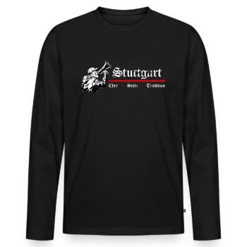 Stuttgart Ehre Stolz Tradition - Fussball Design - Männer Premium Bio Langarmshirt - Schwarz - Vorne - Nico (187cm)