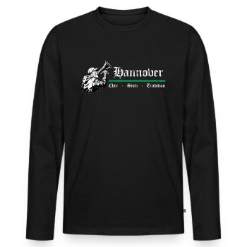 Hannover Honor Pride Tradition - T-shirt manches longues Premium bio Homme - noir - Devant - Nico (187cm)