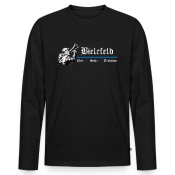 Bielefeld Honor Pride Tradition - T-shirt manches longues Premium bio Homme - noir - Devant - Nico (187cm)