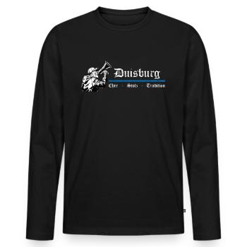 Duisburg Ehre Stolz Tradition - Männer Premium Bio Langarmshirt - Schwarz - Vorne - Nico (187cm)