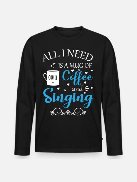 Singer Choir Musicians Singing Lessons - Men's Premium Organic Long Sleeve Shirt - black