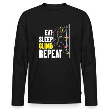 Climbing Climbing Free Climbing Mountain Sport Gift - Men's Premium Organic Long Sleeve Shirt - black - Front - Nico (187cm)