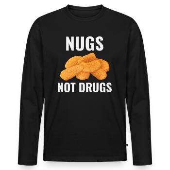 Chicken Nuggets Fast Food Lustiger Spruch - Männer Premium Bio Langarmshirt - Schwarz - Vorne - Nico (187cm)