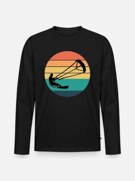 Kiteboarding Kiteboarder Kitesurfing Kitesurf - Men's Premium Organic Long Sleeve Shirt - black