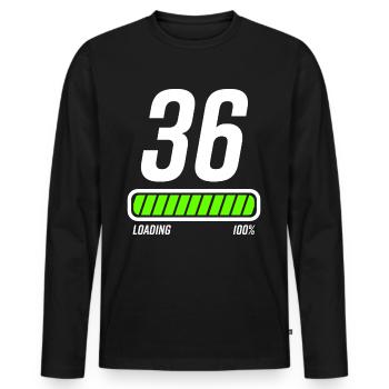 36e anniversaire 36 ans - T-shirt manches longues Premium bio Homme - noir - Devant - Nico (187cm)