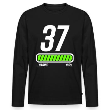 37e anniversaire 37 ans - T-shirt manches longues Premium bio Homme - noir - Devant - Nico (187cm)