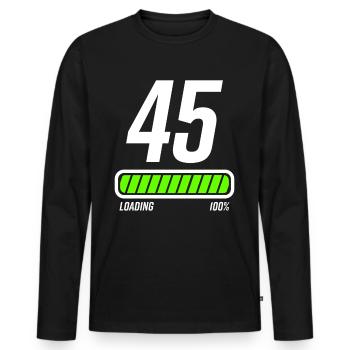 45th birthday 45 years - Men's Premium Organic Long Sleeve Shirt - black - Front - Nico (187cm)