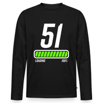51 ans 51ème cadeau d’anniversaire - T-shirt manches longues Premium bio Homme - noir - Devant - Nico (187cm)