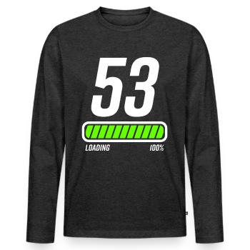 53 years 53rd birthday gift - Men's Premium Organic Long Sleeve Shirt - heather anthracite - Front - Nico (187cm)