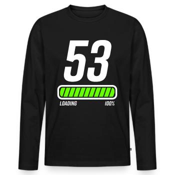 53 years 53rd birthday gift - Men's Premium Organic Long Sleeve Shirt - black - Front - Nico (187cm)