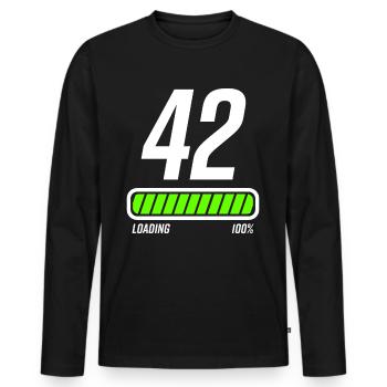 42nd birthday 42 years - Men's Premium Organic Long Sleeve Shirt - black - Front - Nico (187cm)
