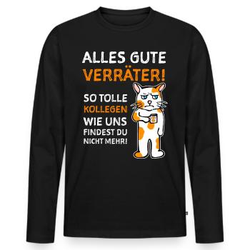 Kollege Abschiedsgeschenk Bürohumor - Männer Premium Bio Langarmshirt - Schwarz - Vorne - Nico (187cm)