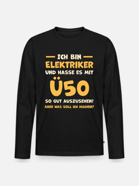 Elektriker Elektroniker Geschenkidee - Männer Premium Bio Langarmshirt - Schwarz