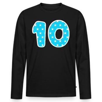 Dix - T-shirt manches longues Premium bio Homme - noir - Devant - Nico (187cm)