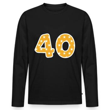 Vierzig - Männer Premium Bio Langarmshirt - Schwarz - Vorne - Nico (187cm)