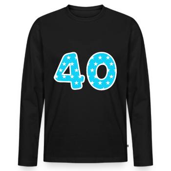 40 - Men's Premium Organic Long Sleeve Shirt - black - Front - Nico (187cm)