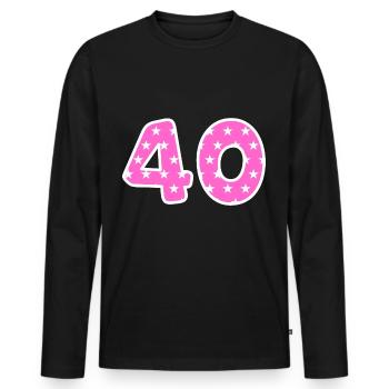 Numéro 40 - T-shirt manches longues Premium bio Homme - noir - Devant - Nico (187cm)