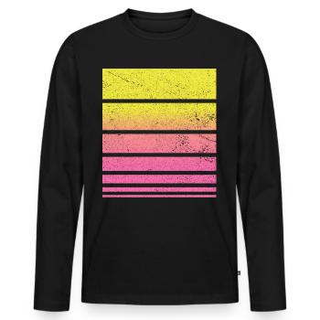 Sonne Retro Muster Vintage - Männer Premium Bio Langarmshirt - Schwarz - Vorne - Nico (187cm)