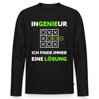 Ingenieur Humor Bürohumor Lustiger Spruch - Männer Premium Bio Langarmshirt - Schwarz - Vorne - Nico (187cm)
