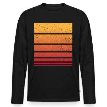Retro Muster Vintage Dekoration - Männer Premium Bio Langarmshirt - Schwarz - Vorne - Nico (187cm)