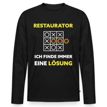 Restaurator Restaurierung Lustiger Spruch - Männer Premium Bio Langarmshirt - Schwarz - Vorne - Nico (187cm)