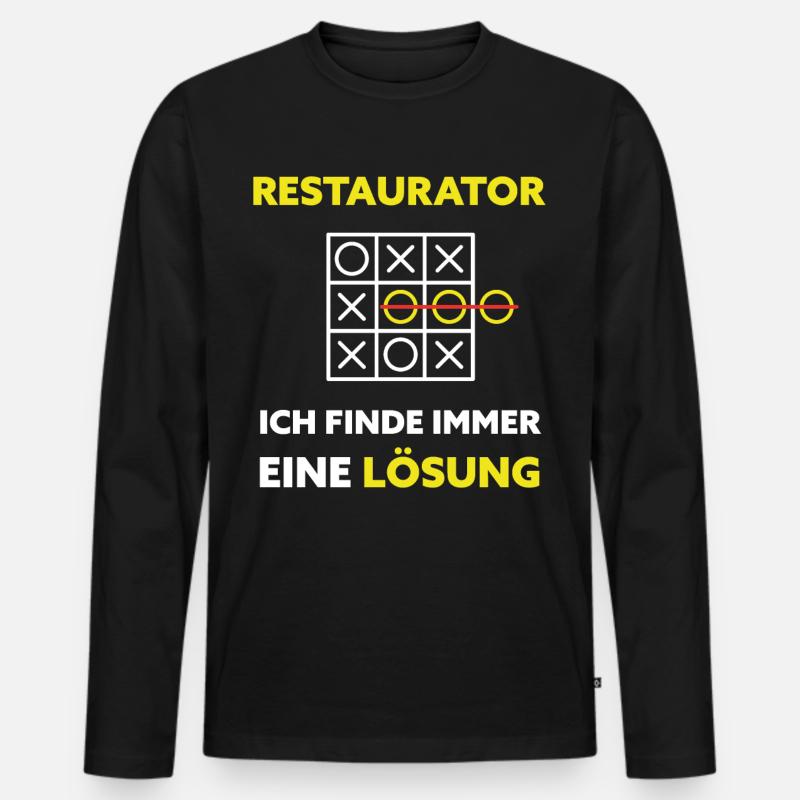 Restaurator Restaurierung Lustiger Spruch - Männer Premium Bio Langarmshirt - Schwarz